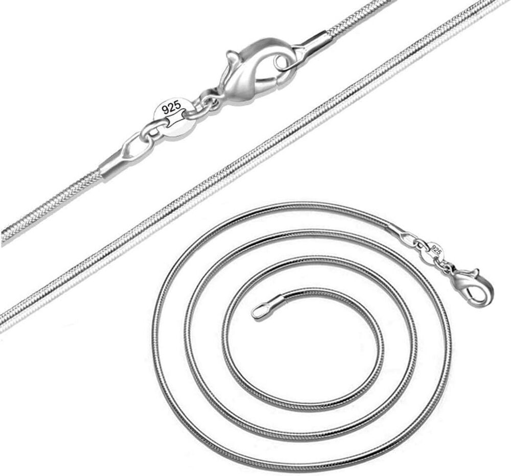 5883 Fashion 925 Sterling Silver 1mm Snake Chain Necklace Jewelry Chain 16"
